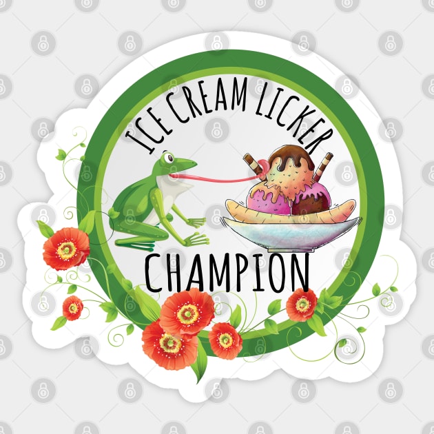 ice cream licker champion Sticker by ZenCloak